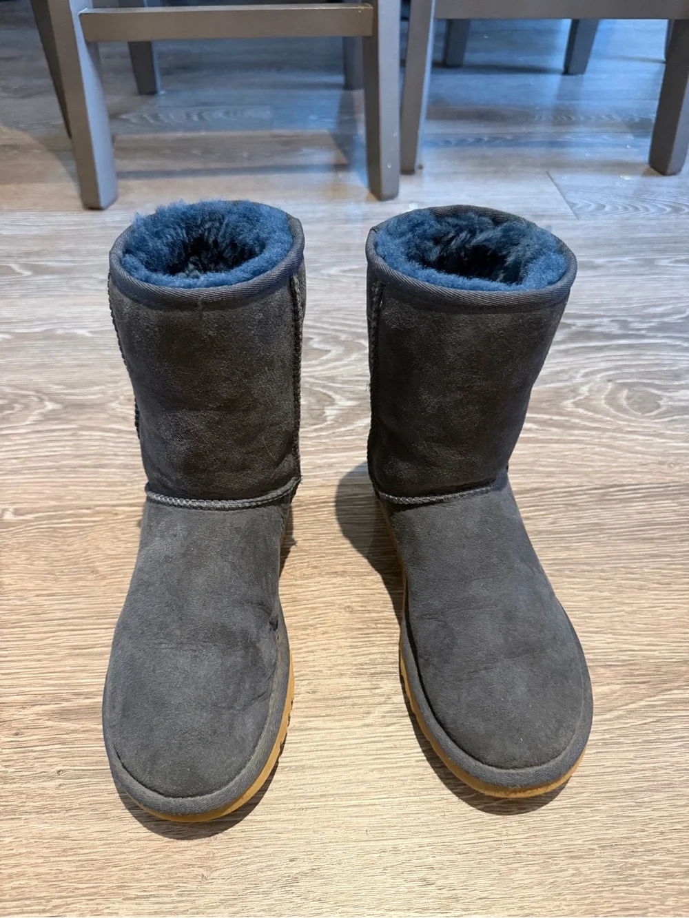 UGG Women's Charcoal Suede Shearling Mid-Calf Boots